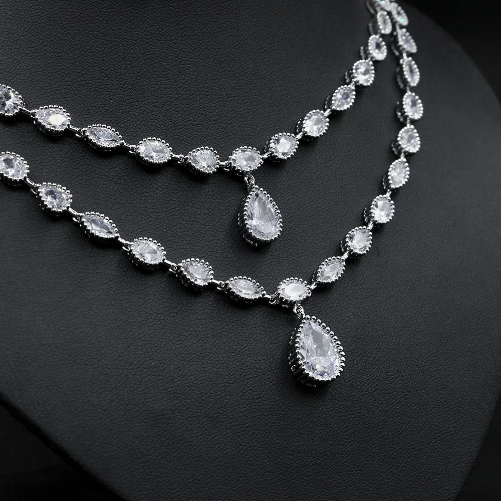 Fashion Luxury Bridal Wedding Jewelry Sets For Women New Sparkling Water Drop AAA Zircon Paved 2pcs Set Anniversary Party N-820
Fashion Luxury Bridal Wedding Jewelry Sets For Women New Sparkling Water Drop AAA Zircon Paved 2pcs Set Anniversary Party N-820