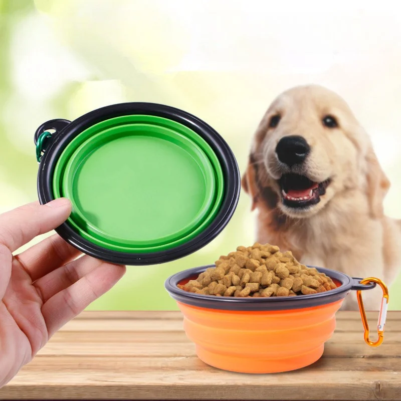 

350/1000ml Large Collapsible Dog Pet Folding Silicone Bowl Outdoor Travel Portable Puppy Food Container Feeder Dog Dish Bowl