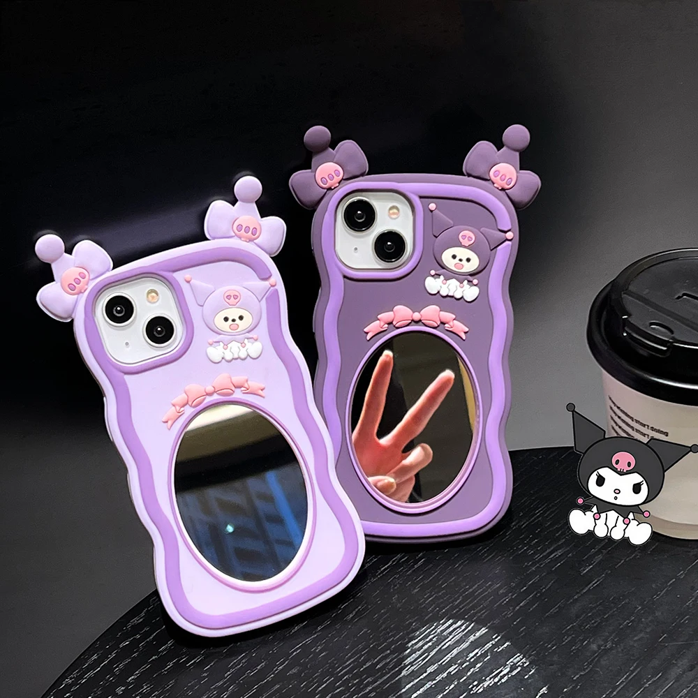 3D Three-dimensional Sanrio Kuromi Mirror Phone Cases for IPhone 14 13 12 11 Pro Max Anti-fall Silicone Soft Shell Back Cover
3D Three-dimensional Sanrio Kuromi Mirror Phone Cases for IPhone 14 13 12 11 Pro Max Anti-fall Silicone Soft Shell Back Cover