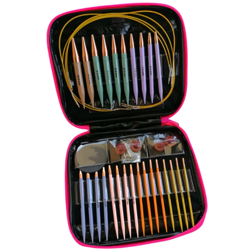 13 Pair Crochet Hook Circular Knitting Needles Set With Case Aluminum Home Art Craft Tool DIY Weaving Sewing Crafts
13 Pair Crochet Hook Circular Knitting Needles Set With Case Aluminum Home Art Craft Tool DIY Weaving Sewing Crafts