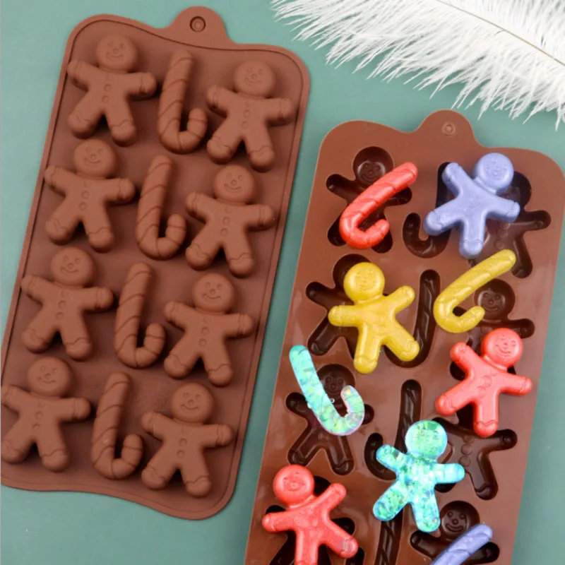 Silicone Chocolate Mold Christmas Crutch Gingerbread Man Bakeware for Chocolate Candy Fudge Ice Jelly Cake Decoration DIY
Silicone Chocolate Mold Christmas Crutch Gingerbread Man Bakeware for Chocolate Candy Fudge Ice Jelly Cake Decoration DIY