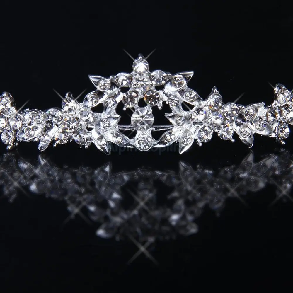 Fashion Silver Plated Bands Rhinestone Prom Flower Bridal Bridesmaid Princess Headband Headpiece Tiara Wedding
Fashion Silver Plated Bands Rhinestone Prom Flower Bridal Bridesmaid Princess Headband Headpiece Tiara Wedding