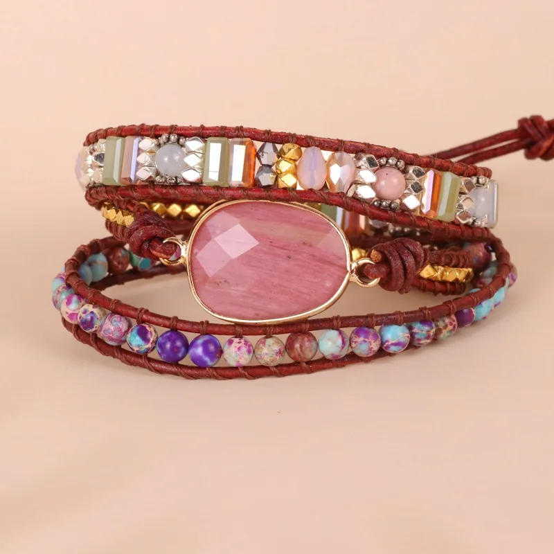 Fashion Bohemia Vintage 3 Strands Multilayer Adjustable Weaving Rope Bracelet Jewelry Mixed Natural Stones Charm Bracelets Gifts
Fashion Bohemia Vintage 3 Strands Multilayer Adjustable Weaving Rope Bracelet Jewelry Mixed Natural Stones Charm Bracelets Gifts