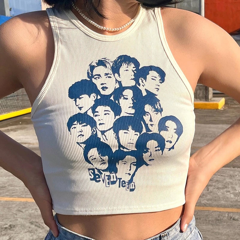 Y2K tops Print Crop Top Women Sleeveless Slim Vest top Tee Streetwear Vintage Top women clothes corset accessory shirt tops suit
Y2K tops Print Crop Top Women Sleeveless Slim Vest top Tee Streetwear Vintage Top women clothes corset accessory shirt tops suit