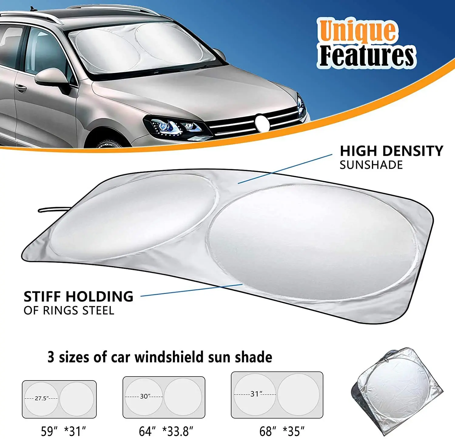 150x70cm Car Window Sunshade Sun Shade Visor Windshield Cover Auto Car SunShade Anti Snow Ice Windshield Sunshade Car Sunshade
150x70cm Car Window Sunshade Sun Shade Visor Windshield Cover Auto Car SunShade Anti Snow Ice Windshield Sunshade Car Sunshade