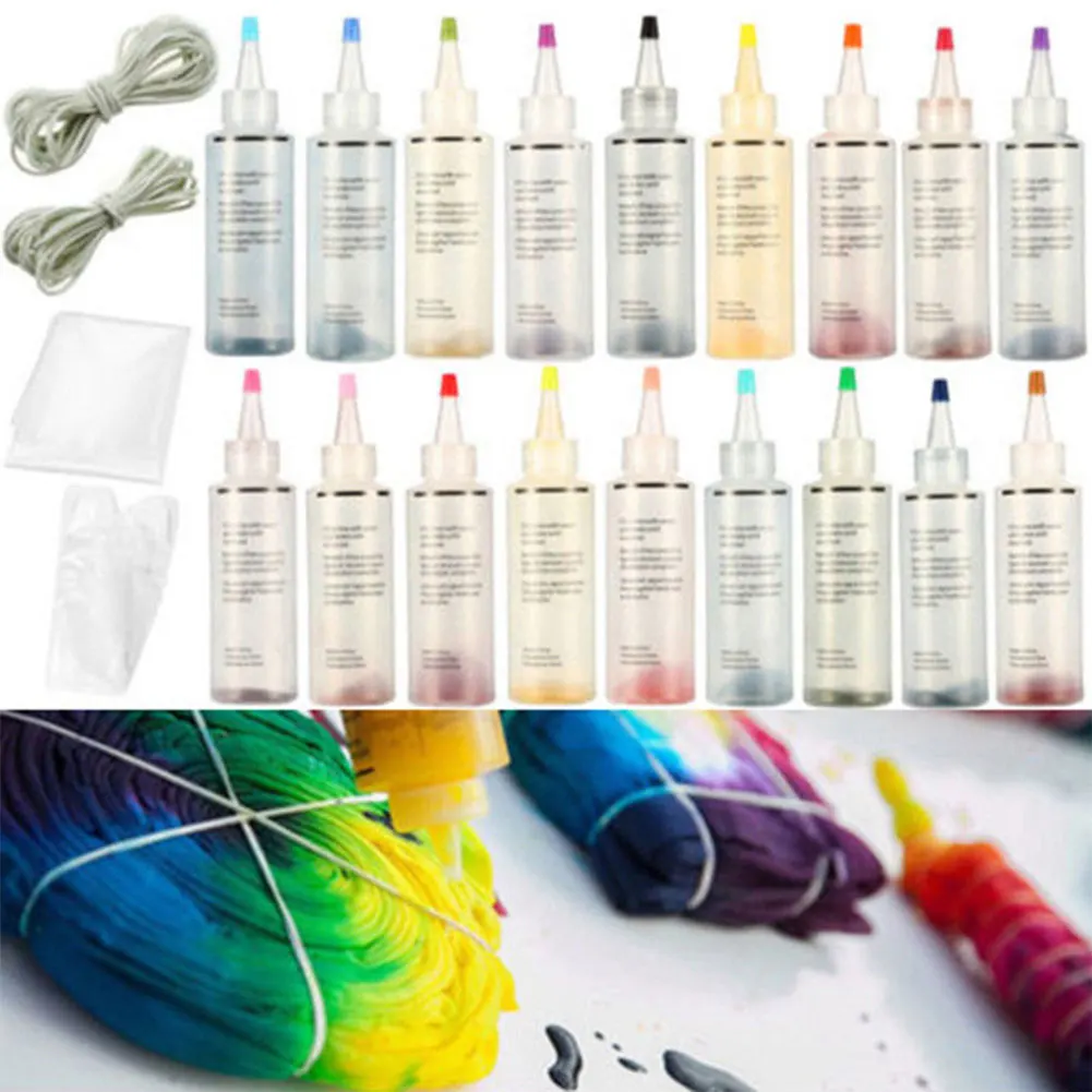 18 color Tie Dye Set Permanent Paint Craft Tie Dye Kit Textile Making Non Toxic Party Supplies Colorful Fabric Art
18 color Tie Dye Set Permanent Paint Craft Tie Dye Kit Textile Making Non Toxic Party Supplies Colorful Fabric Art