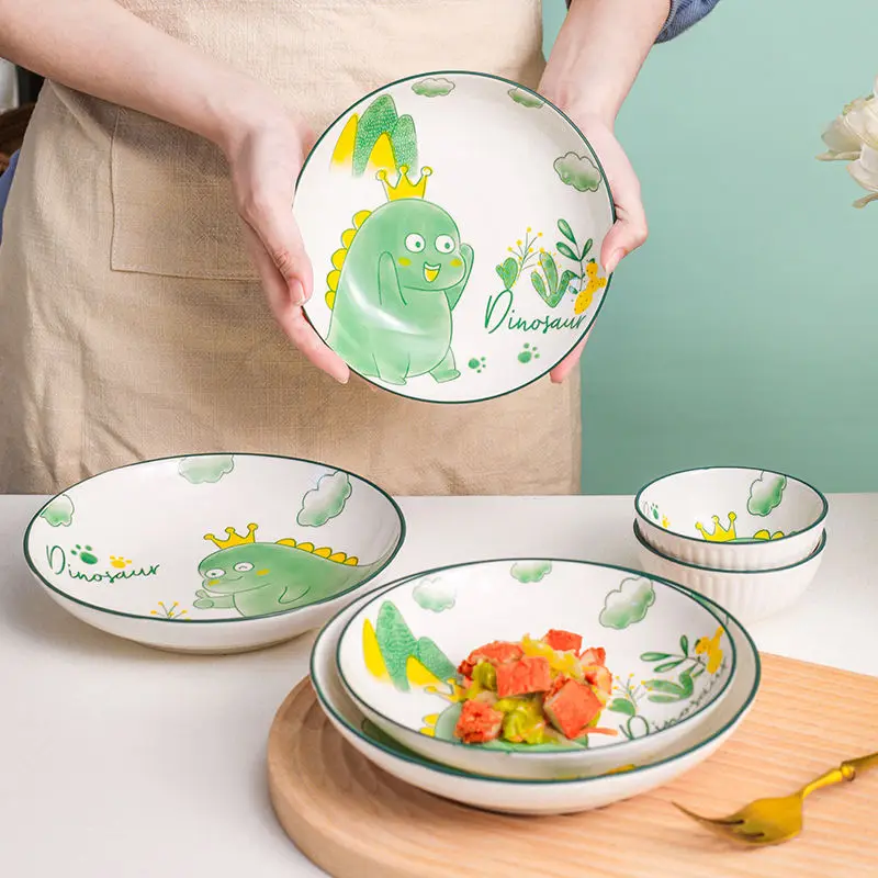 Nordic Style Ceramic Tableware Hand Painted Underglaze Pastoral Style Salad Plates Household Internet Celebrity Dish Creative Br 
Nordic Style Ceramic Tableware Hand Painted Underglaze Pastoral Style Salad Plates Household Internet Celebrity Dish Creative Br