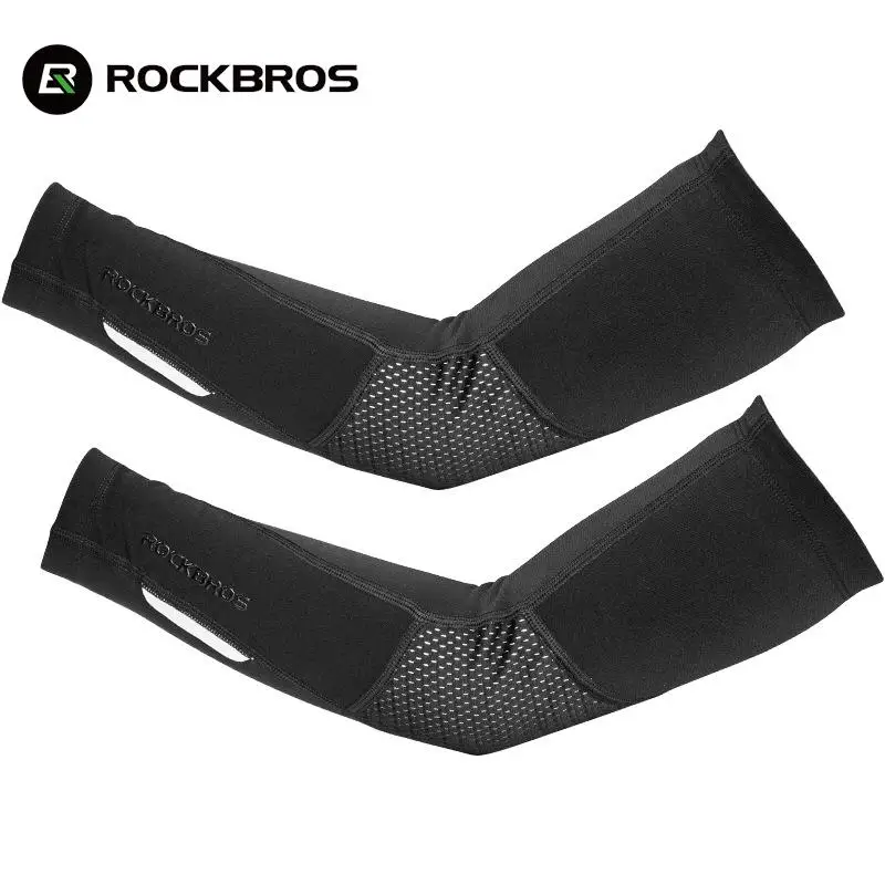 

ROCKBROS Winter Fleece Warm Arm Sleeves Breathable Sports Elbow Pads Fitness Arm Covers Cycling Running Basketball Arm Warmers