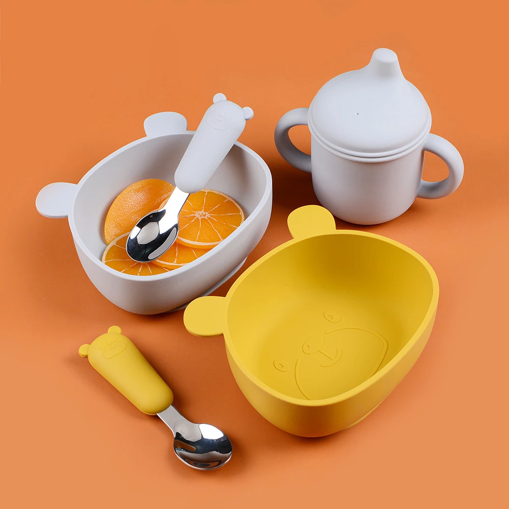 Silicone Baby Feeding Bowl Bear Tableware Waterproof Spoon Non-Slip Crockery BPA Free Silicone Dishes for Baby Bowl Baby Plate
Silicone Baby Feeding Bowl Bear Tableware Waterproof Spoon Non-Slip Crockery BPA Free Silicone Dishes for Baby Bowl Baby Plate