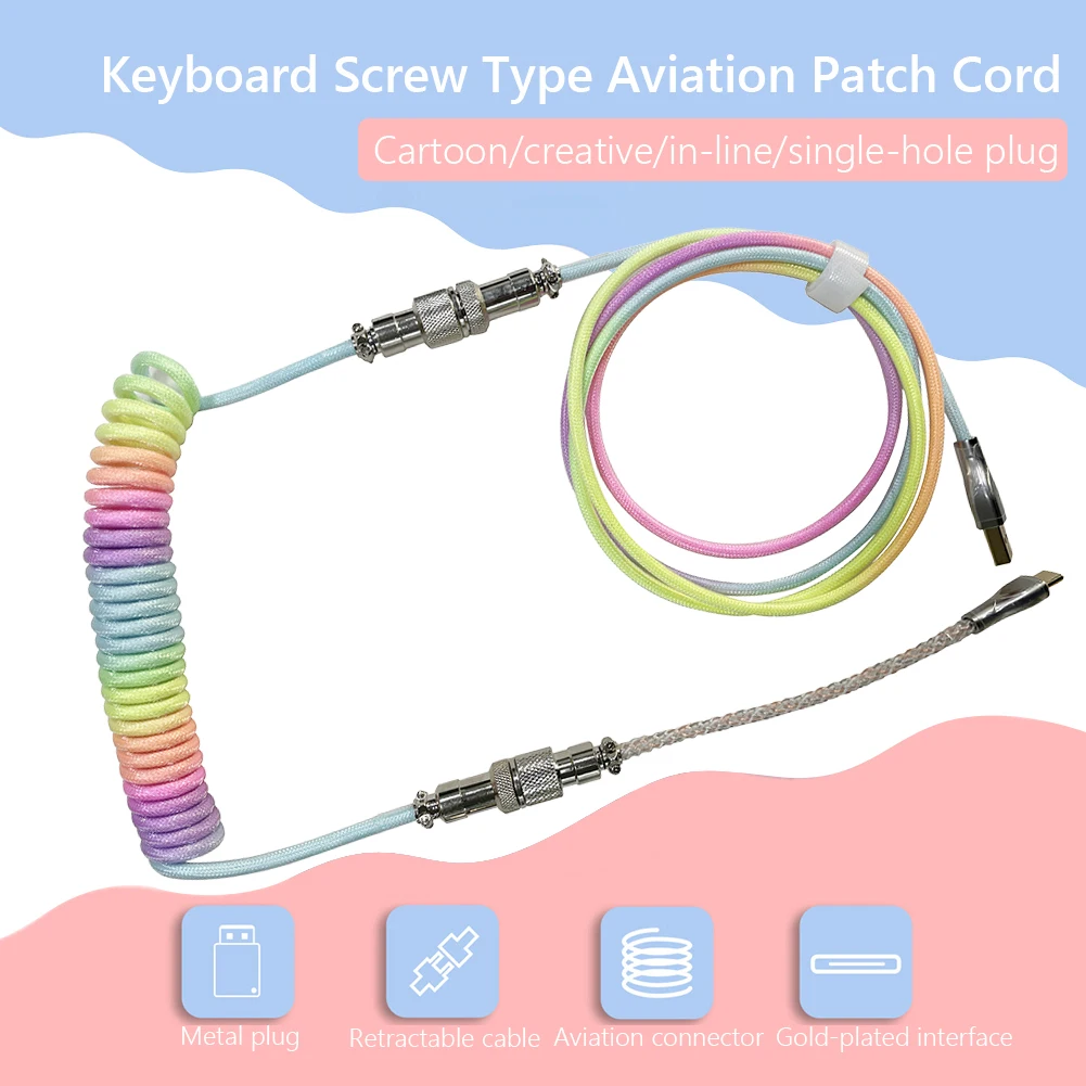 Coiling Mechanical Keyboard Aviation Connector Type-C USB Keyboard Type C USB Cable Mechanical Keyboard Coiled Aviator Wire
Coiling Mechanical Keyboard Aviation Connector Type-C USB Keyboard Type C USB Cable Mechanical Keyboard Coiled Aviator Wire