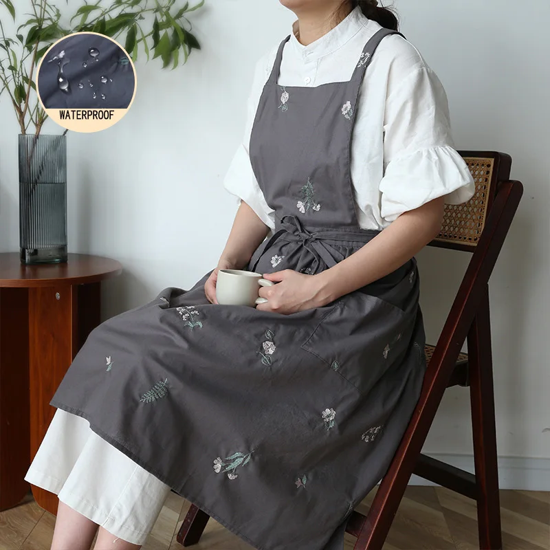 2023 New Korean Embroidered Apron Cotton Linen Waterproof Strap Apron with Pockets Breathable Flower Shop Work Apron
2023 New Korean Embroidered Apron Cotton Linen Waterproof Strap Apron with Pockets Breathable Flower Shop Work Apron