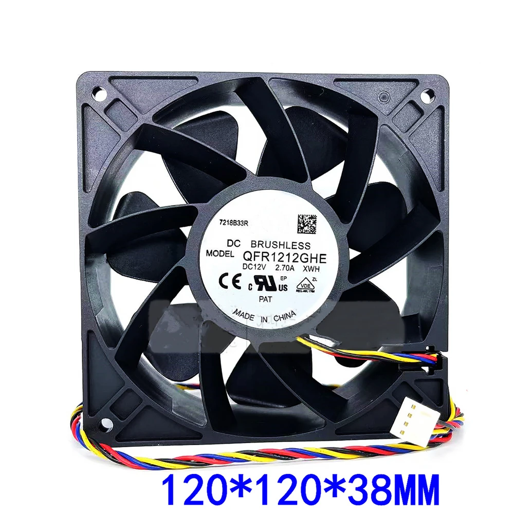 QFR1212GHE 12cm 12V 2.7A 12038 Front and Rear Universal Cooling Fan Radiator Replacement Fan for Antminer S7/S9
QFR1212GHE 12cm 12V 2.7A 12038 Front and Rear Universal Cooling Fan Radiator Replacement Fan for Antminer S7/S9