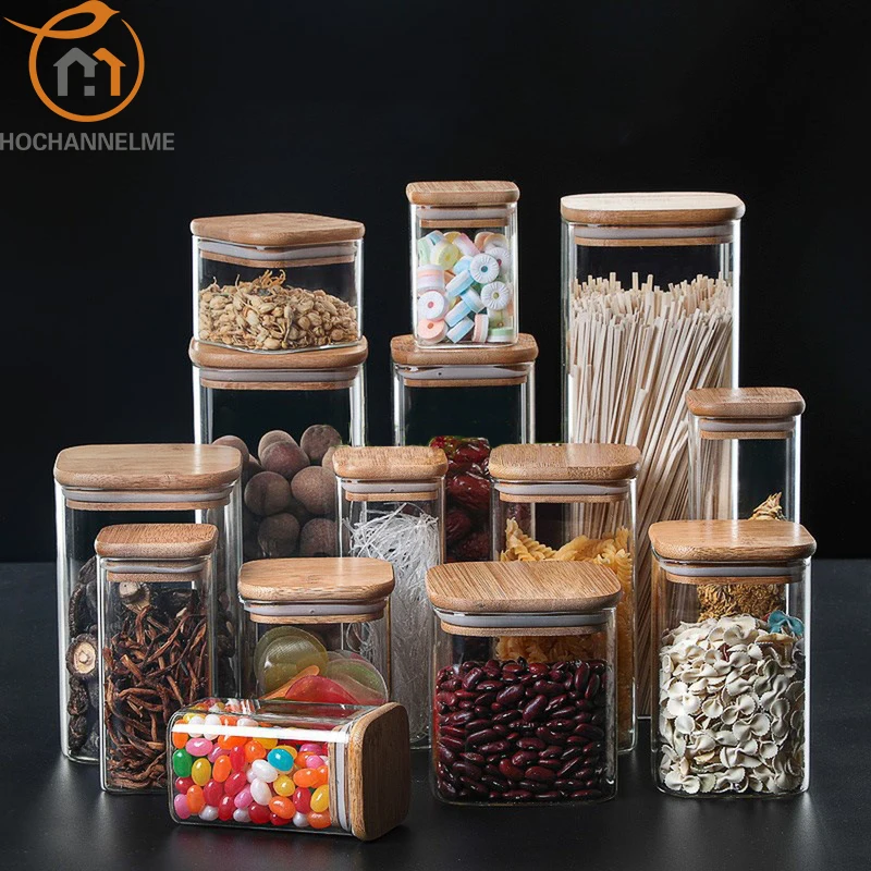 Sealing Kitchen Grain Tea Mason Storage Tank With Bamboo Cover Glass Jars For Spices Condiments Organizer Airtight Container
Sealing Kitchen Grain Tea Mason Storage Tank With Bamboo Cover Glass Jars For Spices Condiments Organizer Airtight Container