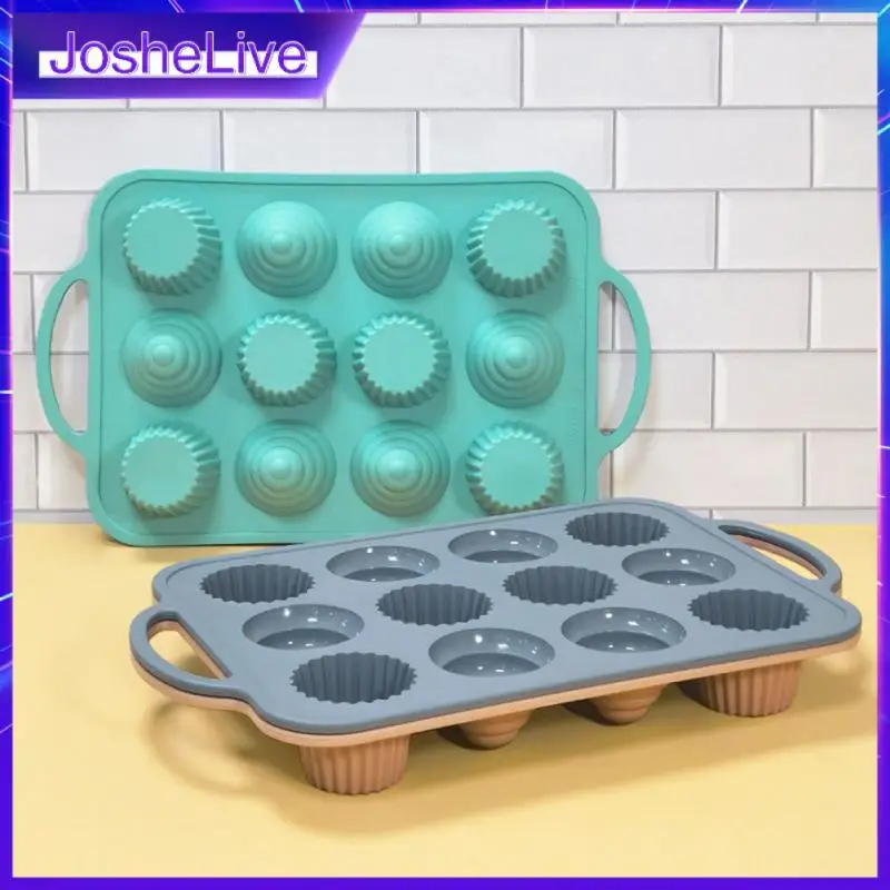 

Cake Mold Baking Tool Diy Cupcake Non Stick Round Mold Food Grade Impermeable Baking Tray For Microwave Oven Dishwasher Bakeware