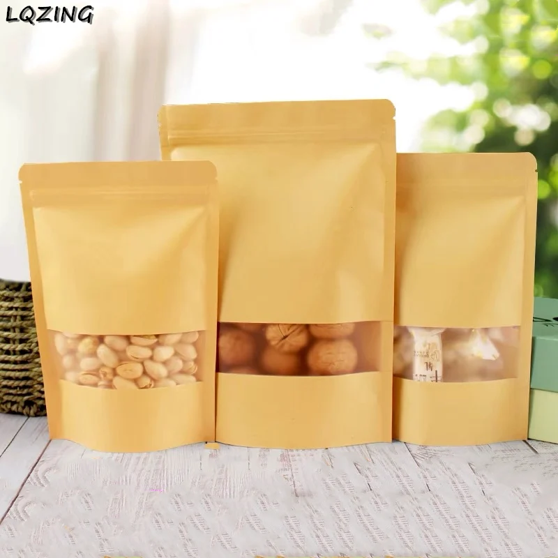 50Pcs Resealable Pouches Stand Up Kraft Paper Bag with Matte Window Zip Lock Food Storage Bags for Tea Coffee Packaging Kitchen
50Pcs Resealable Pouches Stand Up Kraft Paper Bag with Matte Window Zip Lock Food Storage Bags for Tea Coffee Packaging Kitchen