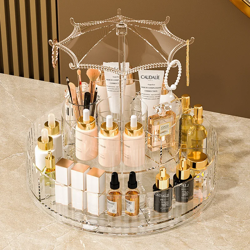 Transparent Cosmetic Organizer with Spinning Design and Multiple Compartments for Storing Makeup and Skincare Items
Transparent Cosmetic Organizer with Spinning Design and Multiple Compartments for Storing Makeup and Skincare Items