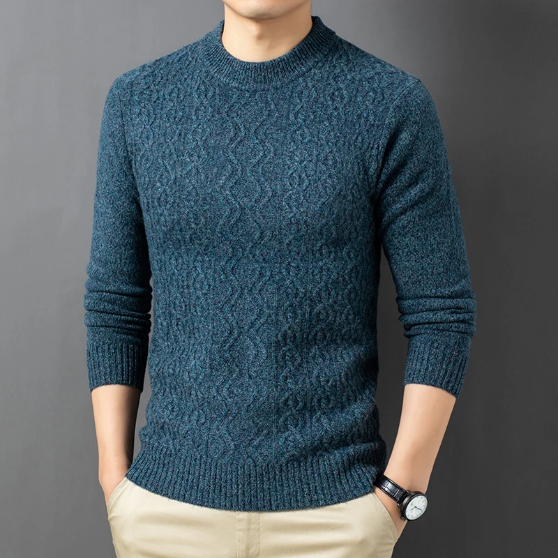 Men's Woolen Sweater 100% Pure Wool Winter Thick round Neck Young and Middle-Aged Fashion Casual Knitted Sweater
Men's Woolen Sweater 100% Pure Wool Winter Thick round Neck Young and Middle-Aged Fashion Casual Knitted Sweater
