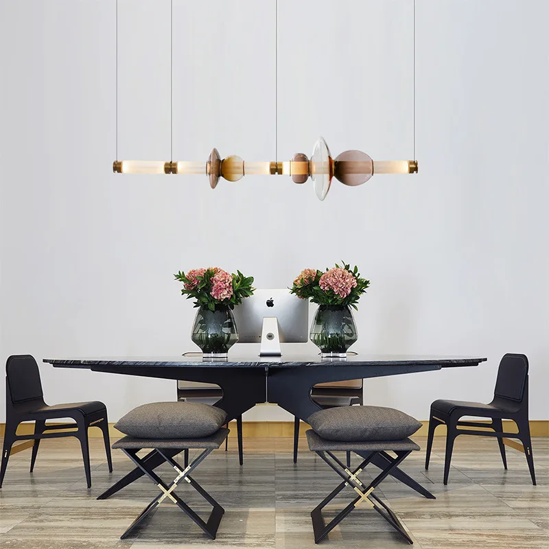 Nordic Modern Pendant Lights Long Strip Lamp Gradient Color Glass LED Chandelier Restaurant Office Bedroom Hanging Light Fixture
Nordic Modern Pendant Lights Long Strip Lamp Gradient Color Glass LED Chandelier Restaurant Office Bedroom Hanging Light Fixture