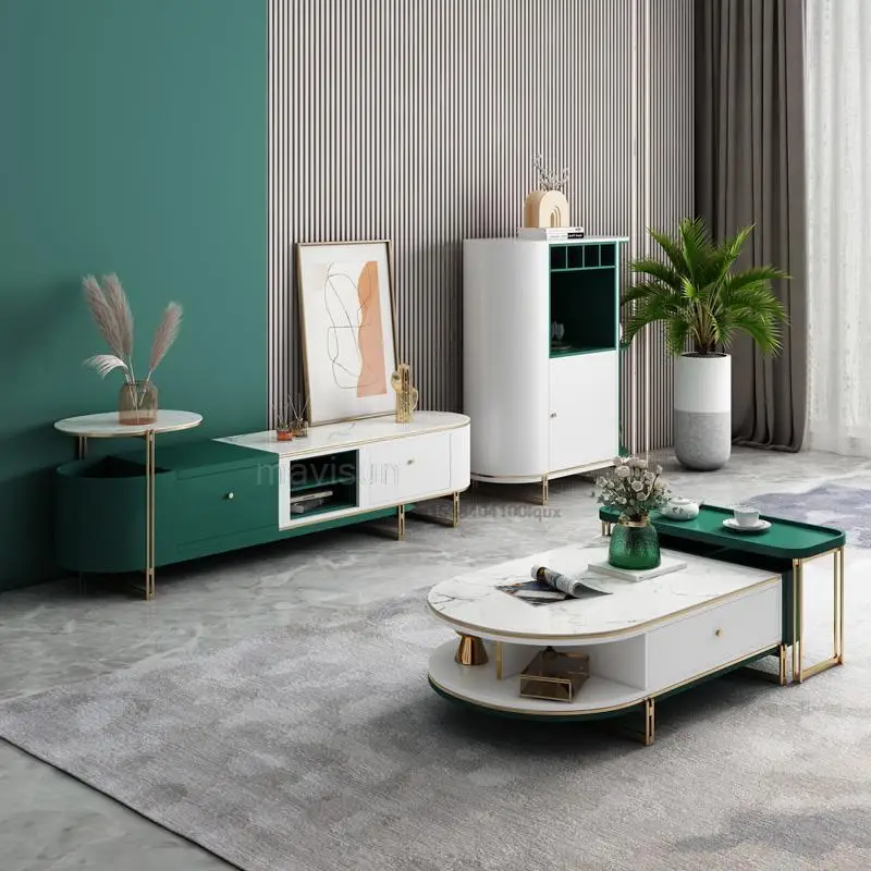 

Роскошный чайный столик, кофейный напольный шкаф, современный комбинированный ТВ-шкаф, Скандинавская Выдвижная мебель