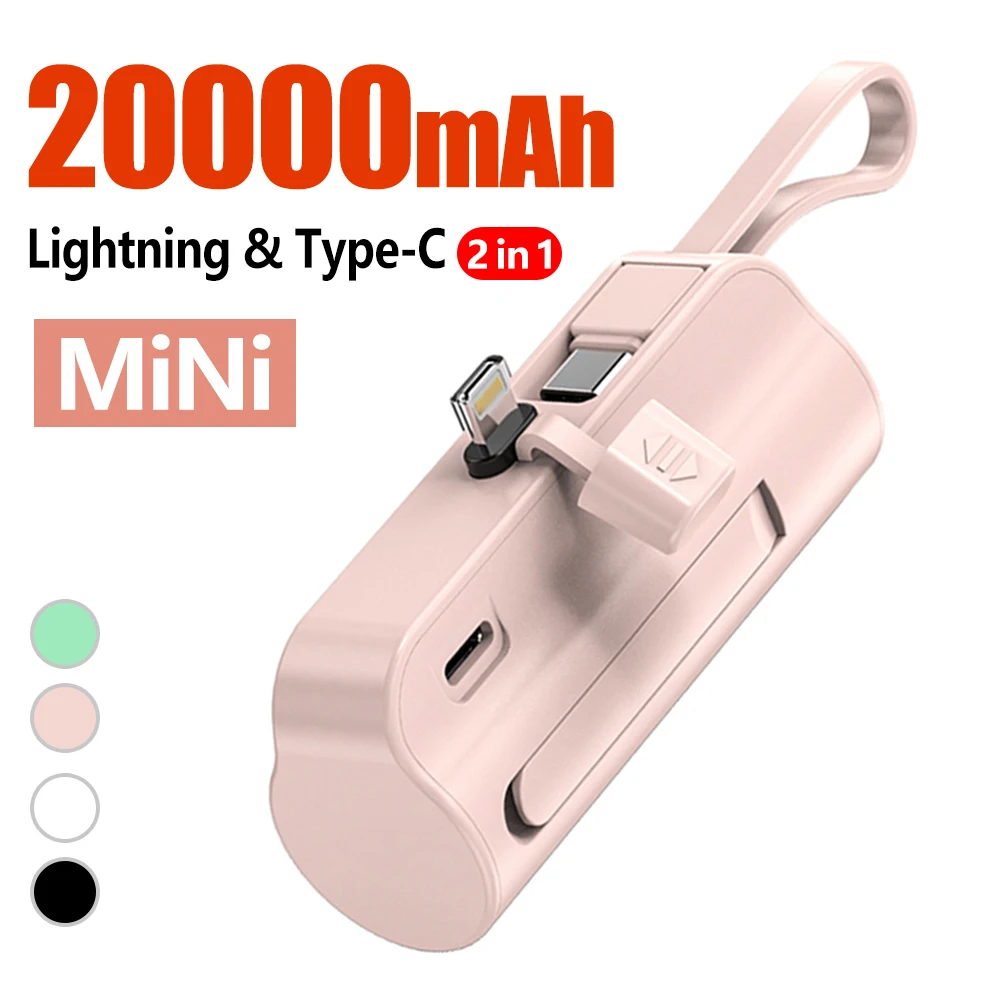 Power Bank 20000mAh Built in Cable Mini PowerBank External Battery Portable Charger For iPhone Samsung Xiaomi Spare Power Banks
Power Bank 20000mAh Built in Cable Mini PowerBank External Battery Portable Charger For iPhone Samsung Xiaomi Spare Power Banks