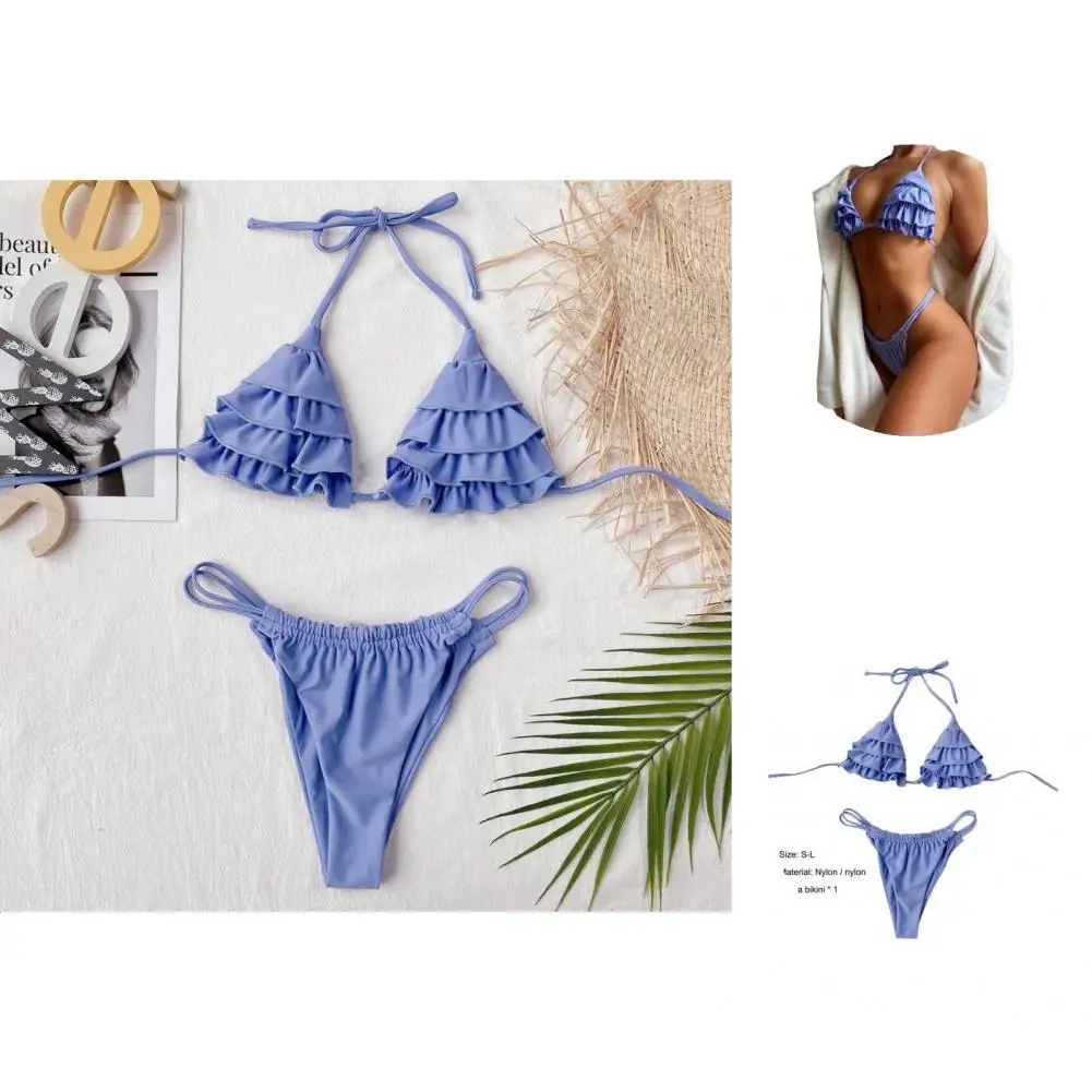 Two-piece 2Pcs/Set Popular Lace-up Off Shoulder Bikini Summer Women Swimsuit Solid Color for Beach
Two-piece 2Pcs/Set Popular Lace-up Off Shoulder Bikini Summer Women Swimsuit Solid Color for Beach