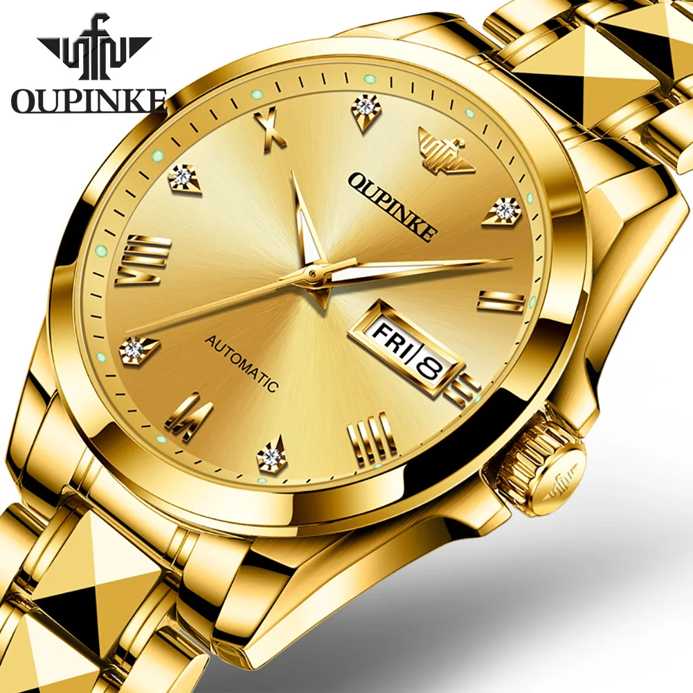 

Роскошные Новые Мужские автоматические механические часы OUPINKE, водонепроницаемые Модные наручные часы с сапфировым стеклом от лучшего бренда, мужские часы
