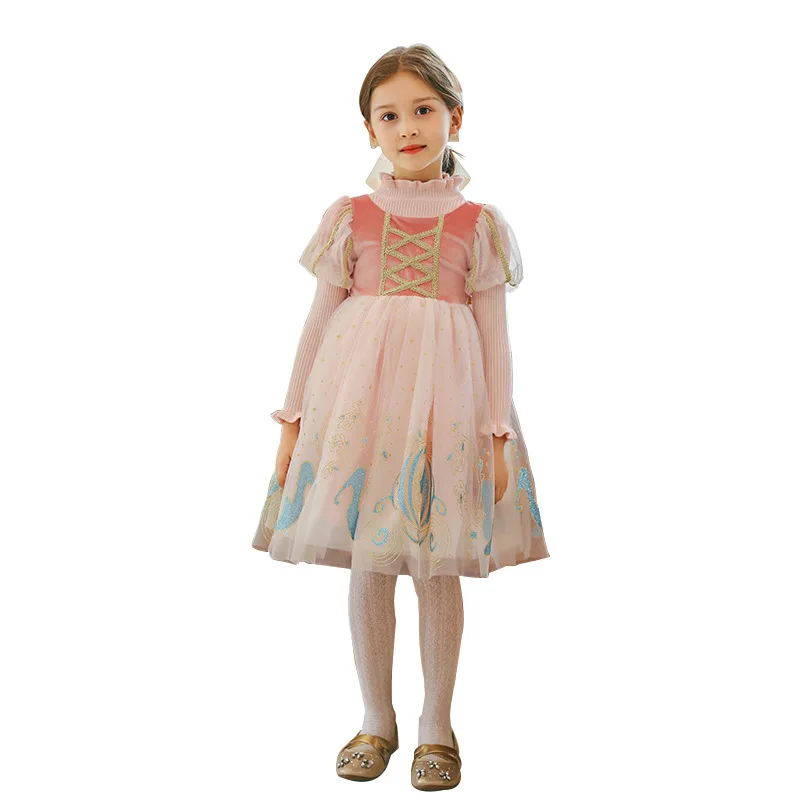 Girls Dress Spring and Autumn Western Style Princess Skirt Children's Velvet Mesh Aisha Dress Knitted Skirt 2022 New
Girls Dress Spring and Autumn Western Style Princess Skirt Children's Velvet Mesh Aisha Dress Knitted Skirt 2022 New