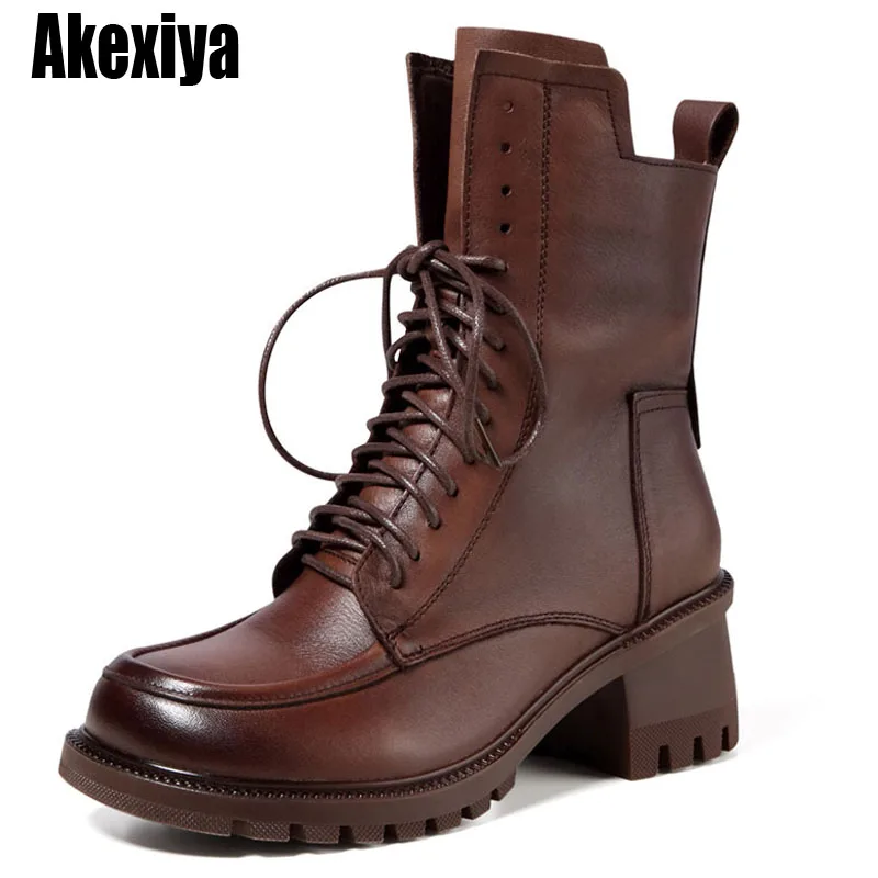 Vintage Platform Female Mid-Calf Boots Handmade Round Toe Med Heels Shoes For Women Genuine Leather Boots Woman BC5324
Vintage Platform Female Mid-Calf Boots Handmade Round Toe Med Heels Shoes For Women Genuine Leather Boots Woman BC5324