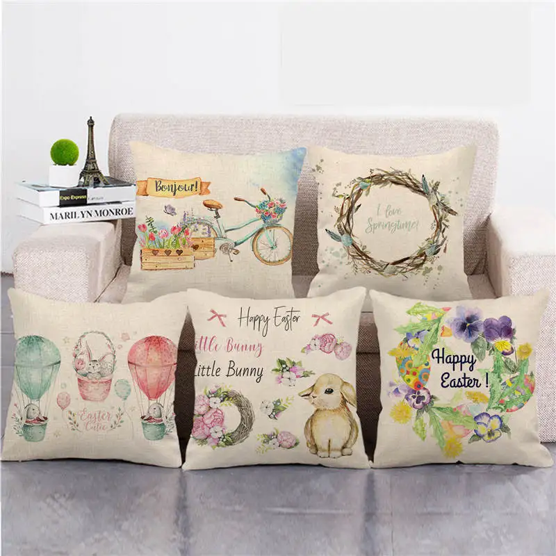Easter Egg Bunny Cushion Cover Linen Pillowcase Happy Easter Decoration Pillow Case for Sofa Car Pillows Covers 45*45 Home Decor
Easter Egg Bunny Cushion Cover Linen Pillowcase Happy Easter Decoration Pillow Case for Sofa Car Pillows Covers 45*45 Home Decor