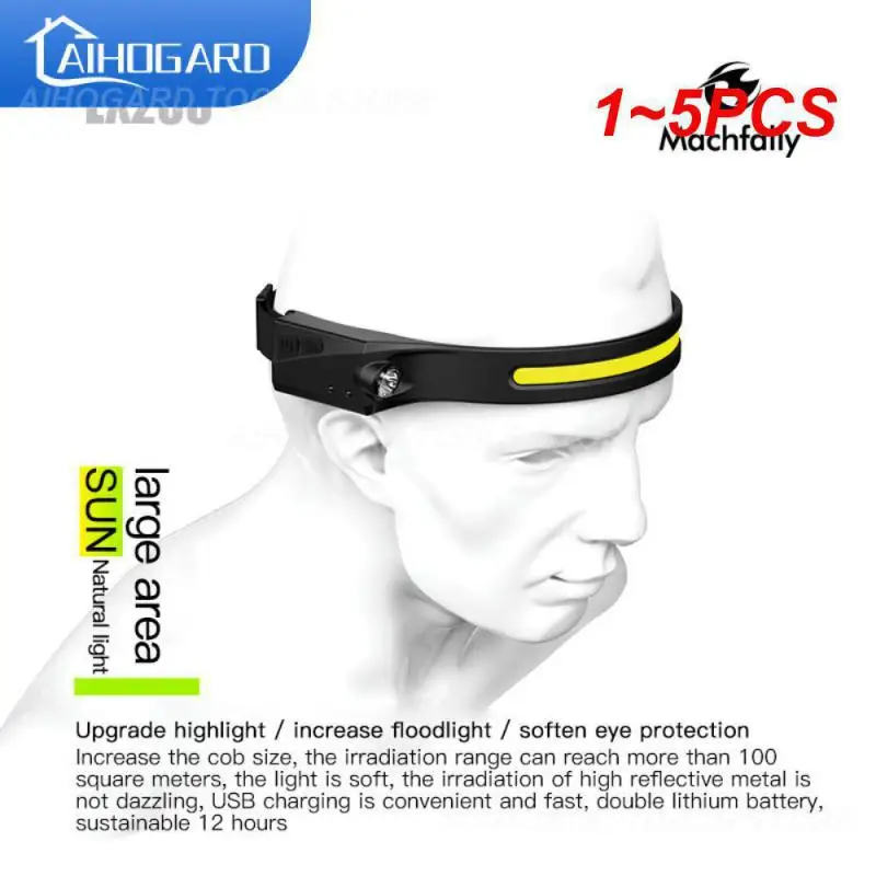 1~5PCS Induction Headlamp Camping Search Light USB Rechargeable Headlight Led Head Torch Work Light With Built-in Battery 
1~5PCS Induction Headlamp Camping Search Light USB Rechargeable Headlight Led Head Torch Work Light With Built-in Battery