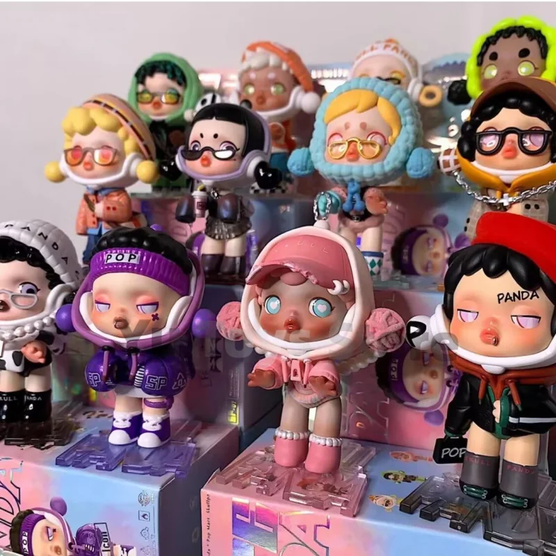 

Аниме фигурки Skullpanda Hypepanda, модель кукол, фигурка Kawaii, декоративная Коллекционная фигурка из ПВХ, милые игрушки, подарки для детей