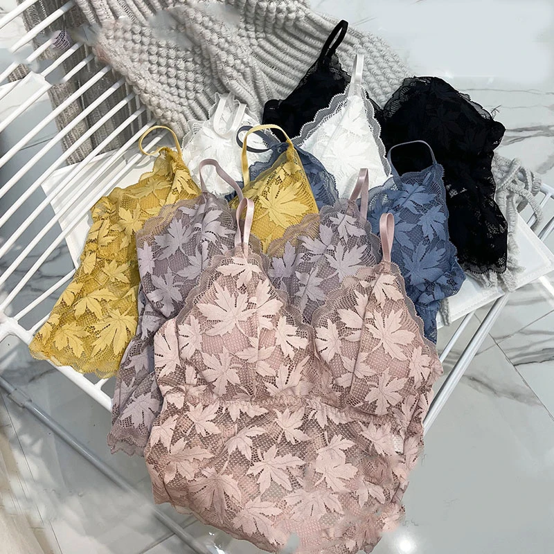 French Style Sexy Lingerie For Women Girls Simple Fashion Maple Leaf Tank Tops Adjustable Maple Leaf Lace Beauty Backless Bra
French Style Sexy Lingerie For Women Girls Simple Fashion Maple Leaf Tank Tops Adjustable Maple Leaf Lace Beauty Backless Bra