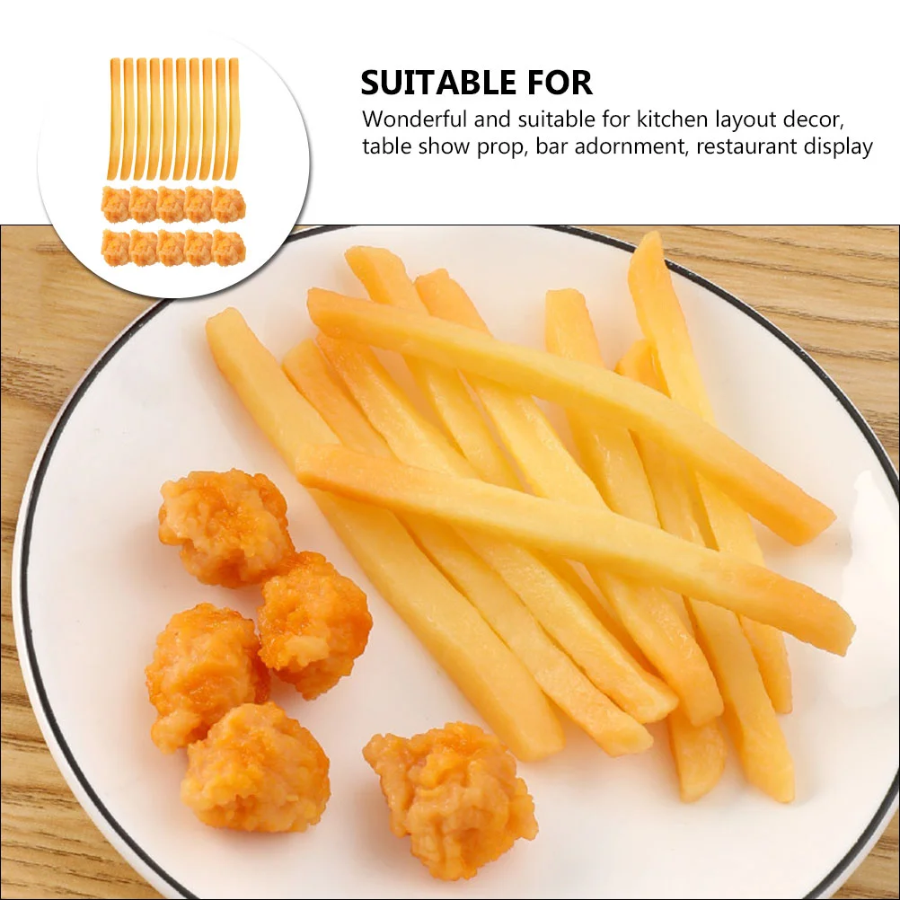 20 Pcs Toys Display Artificial Chicken Popcorn Fried French Fries Lifelike Pvc Food Simulation
20 Pcs Toys Display Artificial Chicken Popcorn Fried French Fries Lifelike Pvc Food Simulation
