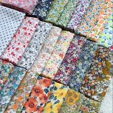 50x145cm Custom Small Floral Cotton Poplin Sewing Fabric Grils Dress Parent-Child Garment Material Picnic Tablecloth Cloth