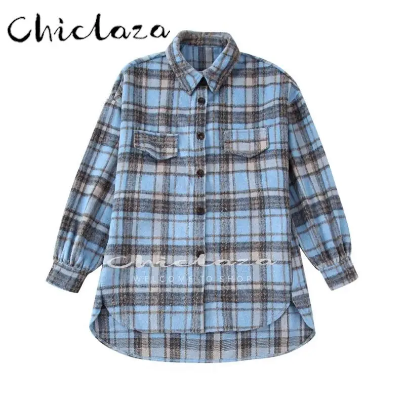 CHICLAZA 2022 Autumn Women Vintage Woolen Plaid Long Sleeve Shirt Jacket Coat Female Winter Casual Loose All-match Top Outwear
CHICLAZA 2022 Autumn Women Vintage Woolen Plaid Long Sleeve Shirt Jacket Coat Female Winter Casual Loose All-match Top Outwear