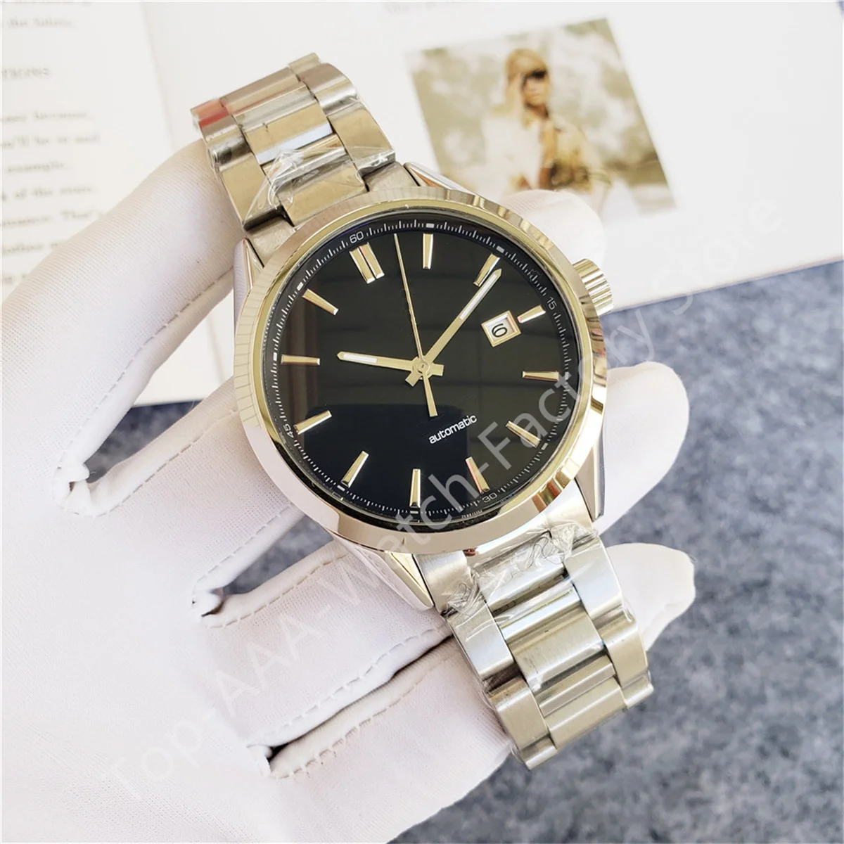 Часы мужские механические водонепроницаемые из нержавеющей стали с кожаным ремешком
Часы мужские механические водонепроницаемые из нержавеющей стали с кожаным ремешком