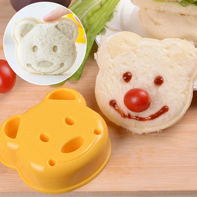 

Cute Teddy Bear Sandwich Mold Toast Bread Making Cutter Mould Baking Pastry Tools Children Interesting Food Kitchen Accessories