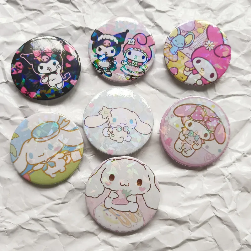 Sanrio Kawaii Anime Figure HelloKitty Kuromi Mymelody Cinnamonroll Pompom Purin Student Gift 5.8cm Tinplate Badge Brooch
Sanrio Kawaii Anime Figure HelloKitty Kuromi Mymelody Cinnamonroll Pompom Purin Student Gift 5.8cm Tinplate Badge Brooch