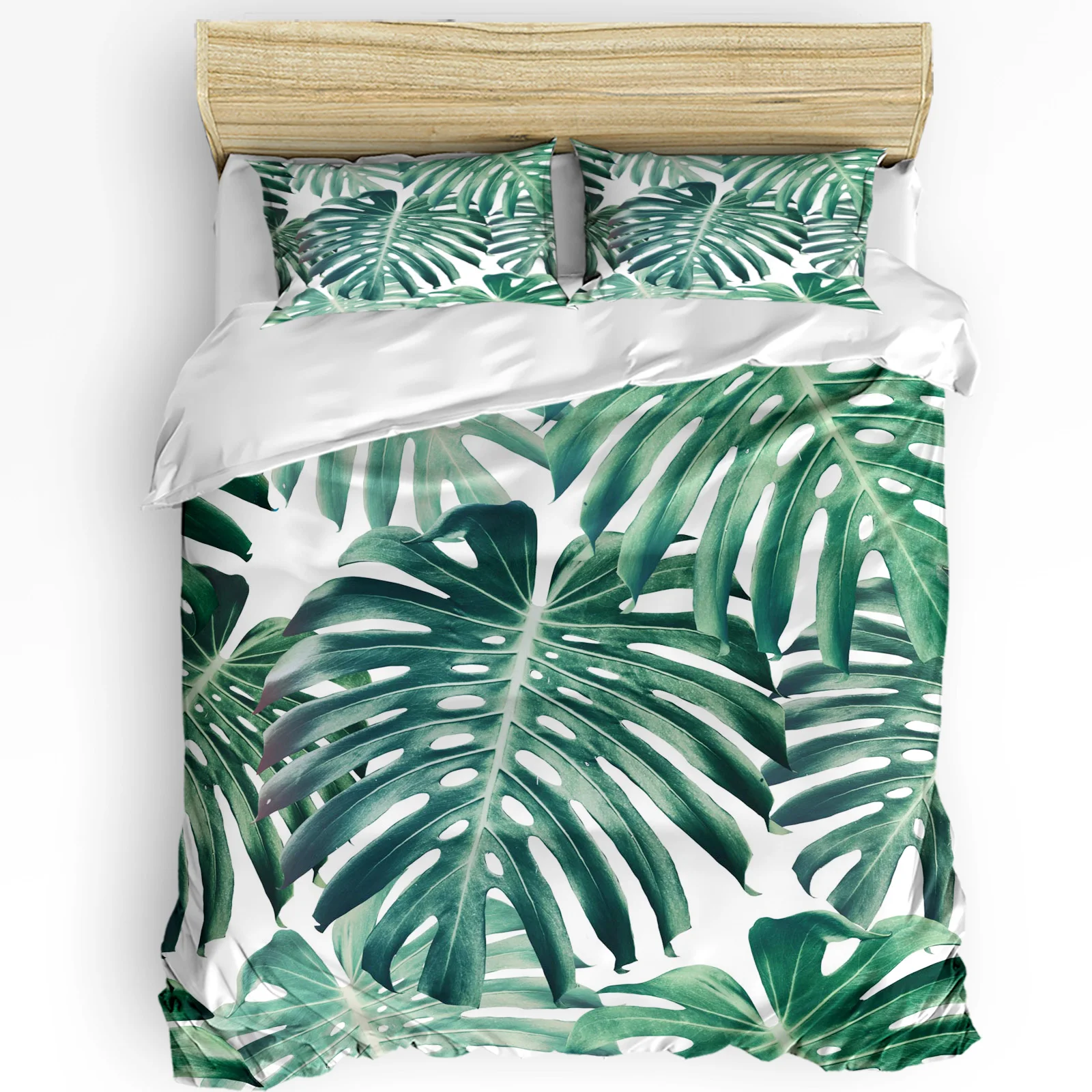 

Green Turtle Tropical Plant Palm Leave 3pcs Bedding Set For Bedroom Double Bed Home Textile Duvet Cover Quilt Cover Pillowcase