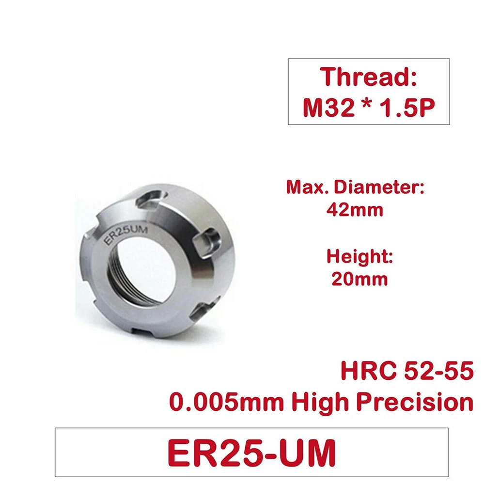 

High Precision Collet ER Nut 11/16/20/25/32/40 A/M/UM Clamping Nut Milling Chuck Cap ER Collet CNC Milling Engraving Machine