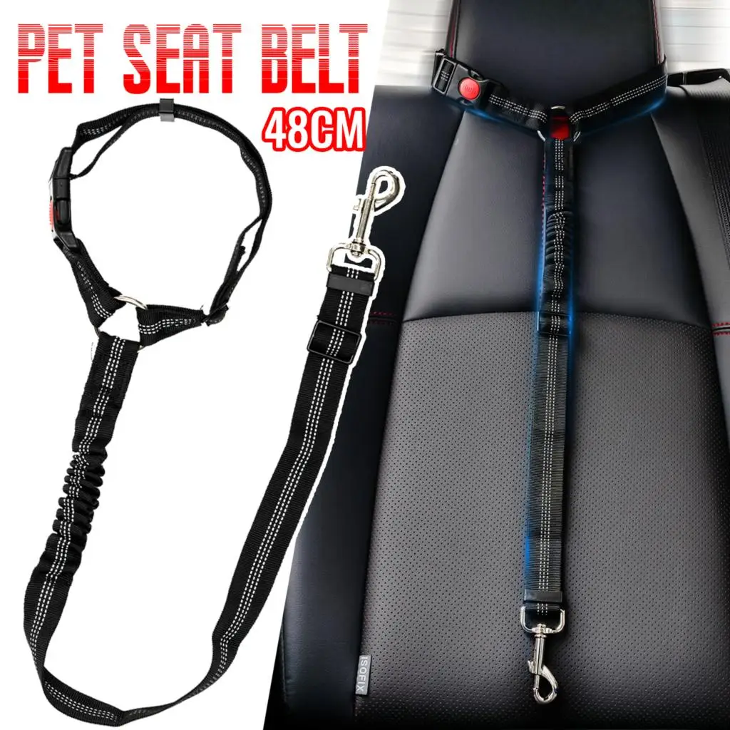 

Adjustable Bungee Pet Supplies Car Seat Belt Elastic Lead Leash Back Seat Travel Belt Harness Safety Traction Rope Puppy Collar