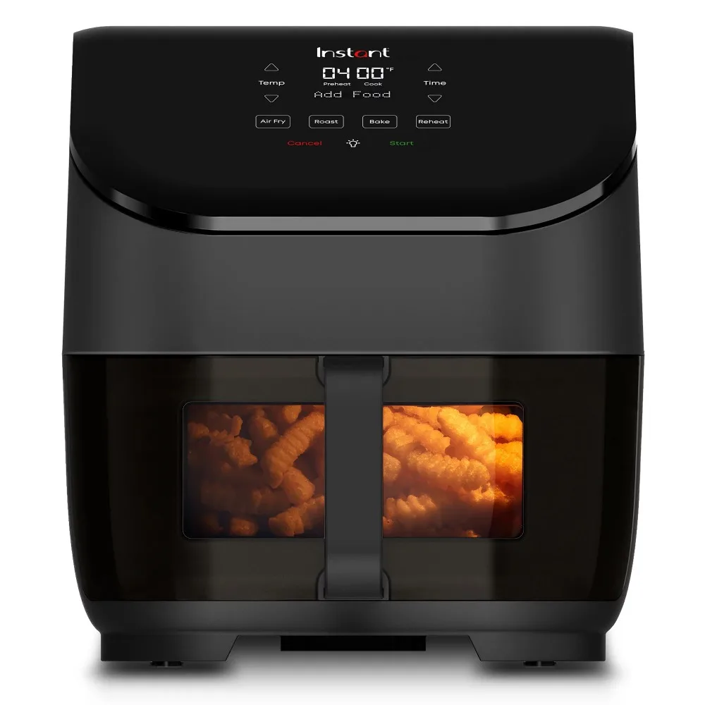 

Fast Preheating Instant Vortex 5 Qt Single Basket 4-in-1 Air Fryer Oven with Clearcook Window, Proven Security Features