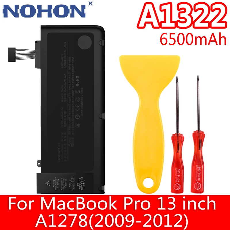 NOHON Laptop Battery For MacBook Pro 13 inch A1322 Notebook Bateria A1278 2009 2010 2011 2012 MB990 MC374 MC101 6500mAh 10.95V
NOHON Laptop Battery For MacBook Pro 13 inch A1322 Notebook Bateria A1278 2009 2010 2011 2012 MB990 MC374 MC101 6500mAh 10.95V
