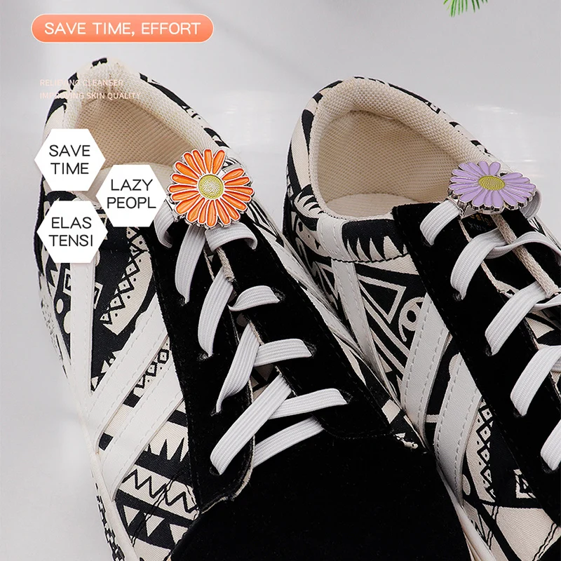 1 Pair Shoelaces Of White Sports 7mm Flat Elastic Sneakers Shoe Laces No Tie Lazy Laces With Flower Buckle For Adult and Kids
1 Pair Shoelaces Of White Sports 7mm Flat Elastic Sneakers Shoe Laces No Tie Lazy Laces With Flower Buckle For Adult and Kids