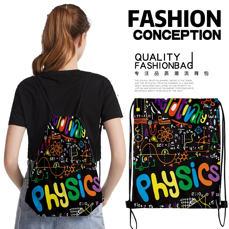 Creative Drawstring Bag Mathematical Formula Backpack Chemical Element Shoulder Students School Supplies
Creative Drawstring Bag Mathematical Formula Backpack Chemical Element Shoulder Students School Supplies