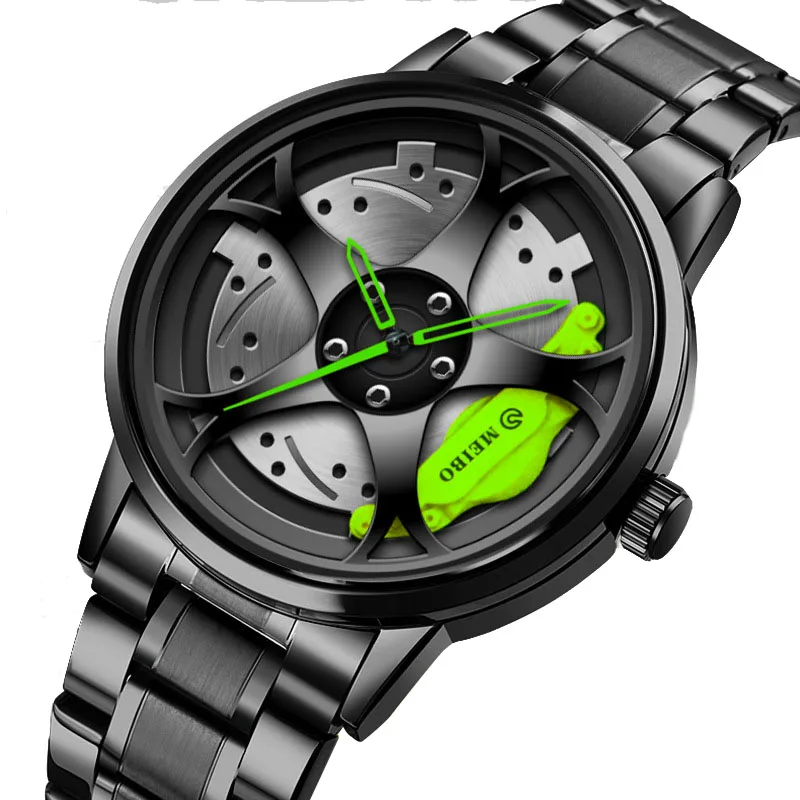 New Men's Quartz Watch Fashion Casual Sports Car Wheel Style Wristwatches Steel Leather or Mesh Strap Design
New Men's Quartz Watch Fashion Casual Sports Car Wheel Style Wristwatches Steel Leather or Mesh Strap Design