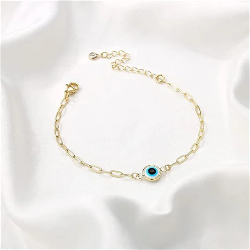 Stainless Steel Blue Evil Eye Bracelet for Women Lucky Simple Demon Eye Lobster Clasp Jewelry Bracelet Ethnic Amulet Party Gift
Stainless Steel Blue Evil Eye Bracelet for Women Lucky Simple Demon Eye Lobster Clasp Jewelry Bracelet Ethnic Amulet Party Gift