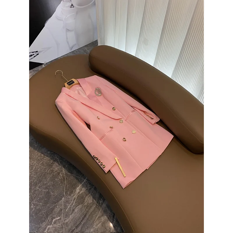 New Jacket Dress Fashion Double-breasted Satin Green Fruit Collar Long Suit Dress Temperament Formal Occasions Women Clothing
New Jacket Dress Fashion Double-breasted Satin Green Fruit Collar Long Suit Dress Temperament Formal Occasions Women Clothing