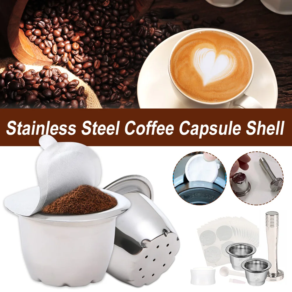 Stainless Steel Coffee Capsule Shell Repeated Used Capsules Refillable Capsule Coffee Filter Spoon Brush for Espresso Machine
Stainless Steel Coffee Capsule Shell Repeated Used Capsules Refillable Capsule Coffee Filter Spoon Brush for Espresso Machine