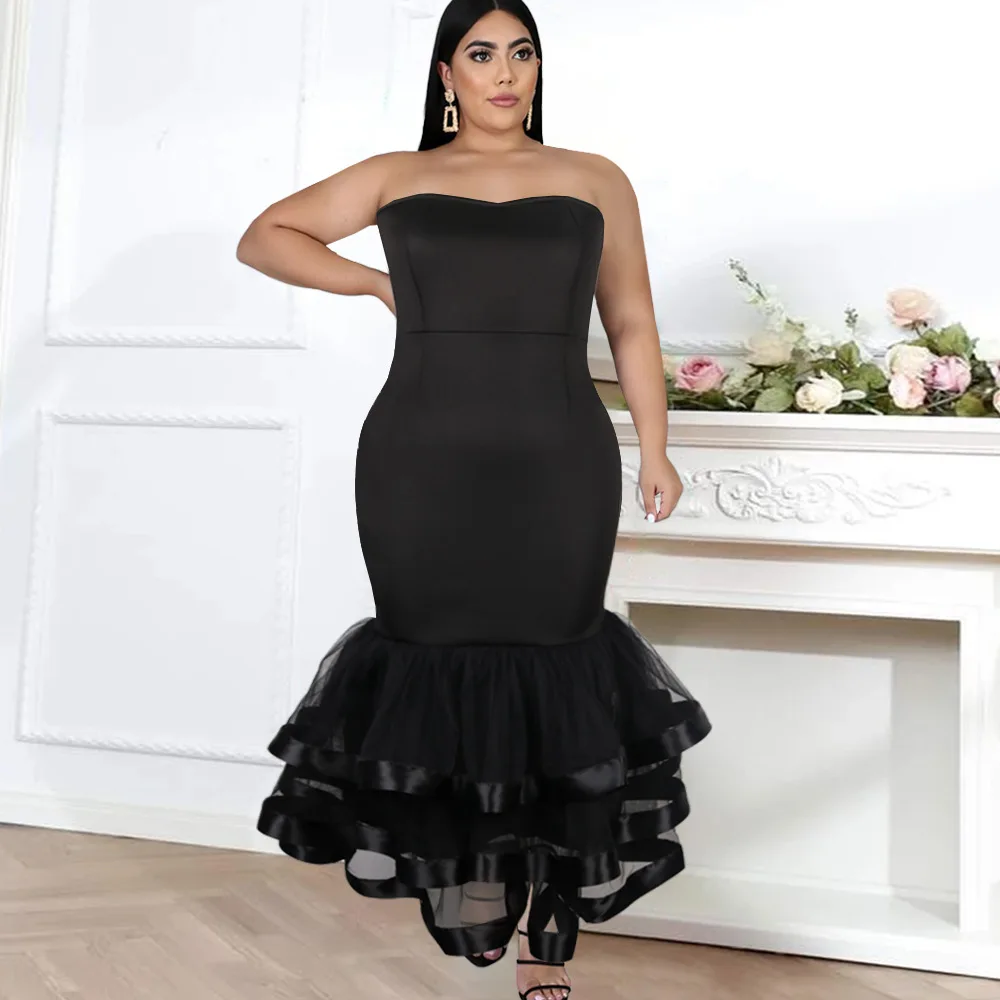 Women Party Dresses 2022 Summer Sexy Tube Top Sleeveless Stitching See-through Mesh Banquet Dress Large Ladies Long Prom Dress
Women Party Dresses 2022 Summer Sexy Tube Top Sleeveless Stitching See-through Mesh Banquet Dress Large Ladies Long Prom Dress